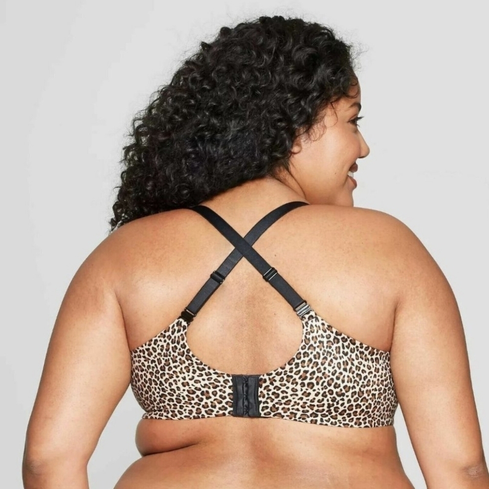 Auden Animal Print Lightly Lined Full Coverage T-Shirt Women's Bra Size 40DDD - Picture 3 of 9